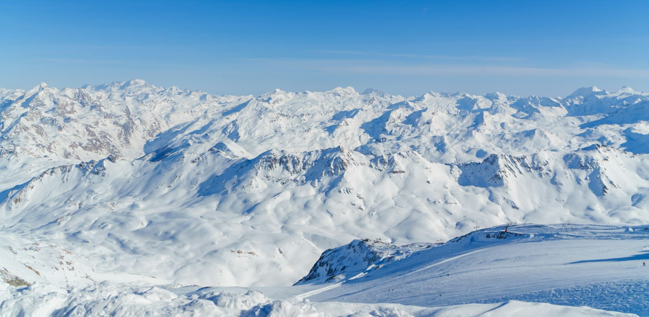 Snow-covered mountain range in Sierra Nevada, Spain